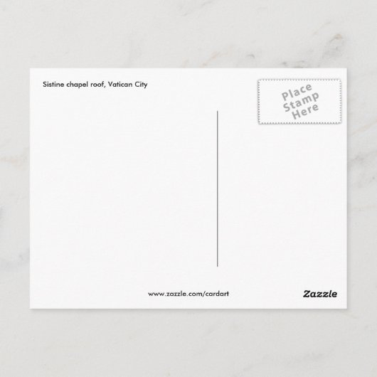 lijst sistine chapel briefkaart (Achterkant)