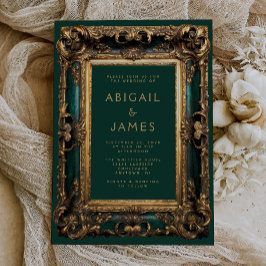   Lijst Smaragd Groen Goud Bruiloft Kaart