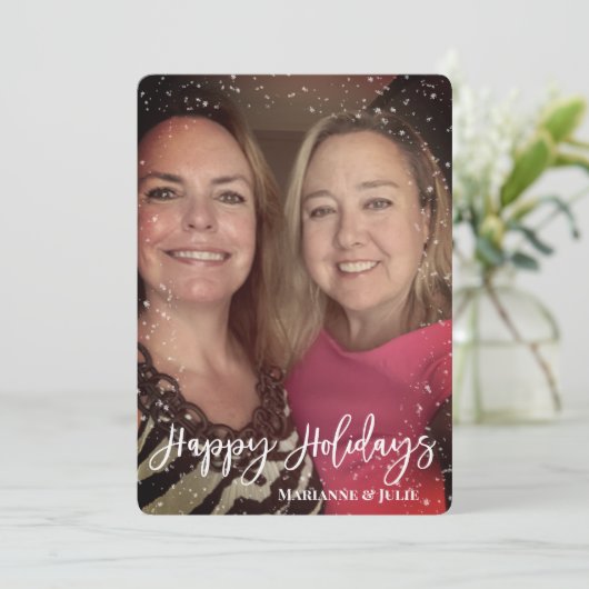 lijst Sneeuwsjabloon voor Prettige feestdagen scri Feestdagenkaart (Staand voorkant)