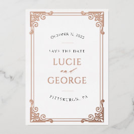   Lijst sparen de Echte Datum Folie Uitnodiging