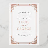   Lijst sparen de Echte Datum Folie Uitnodiging (Voorkant)