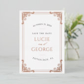   Lijst sparen de Echte Datum Folie Uitnodiging (Staand Voorkant)