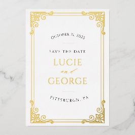   Lijst sparen de Echte Folie van de Datum Folie Uitnodiging