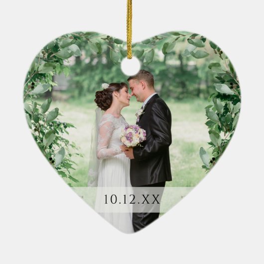 Lijst | Speciale datum en twee foto's Keramisch Ornament (Achterkant)