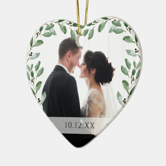 Lijst | Speciale datum en twee foto's Keramisch Ornament (Links)