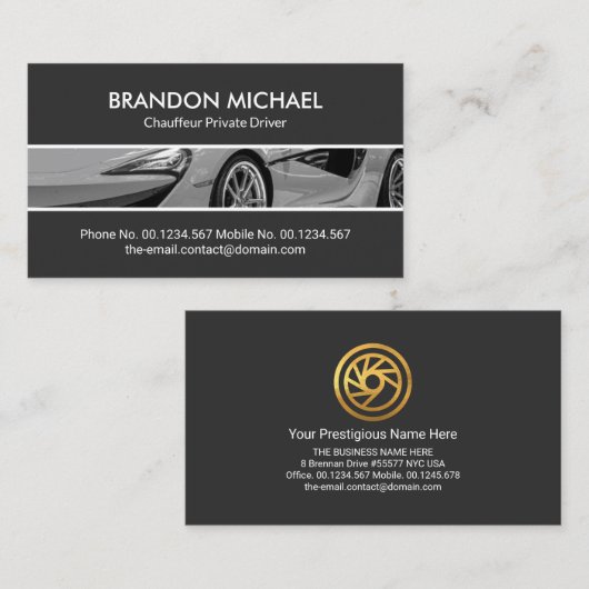 Lijst Sporty Car Border met gegevens over automati Visitekaartje (Voorkant / Achterkant)