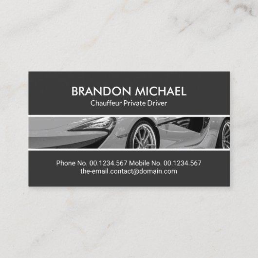 Lijst Sporty Car Border met gegevens over automati Visitekaartje (Voorkant)