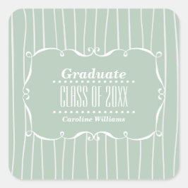 Lijst Stripe Pattern Aangepast Afstuderen Vierkante Sticker
