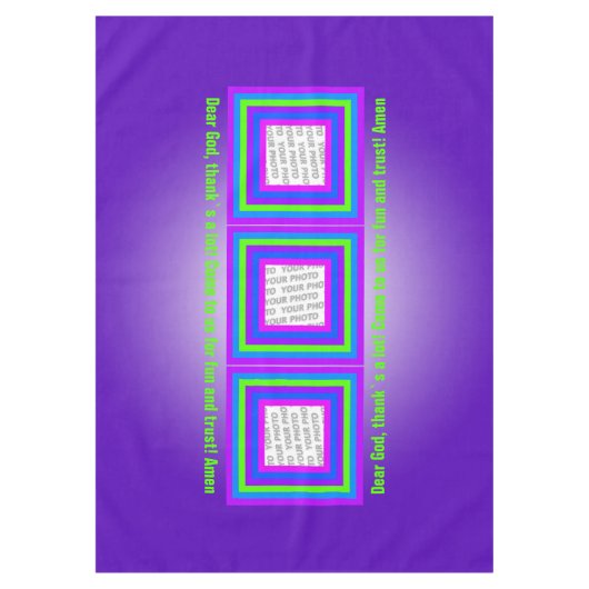 Lijst Stripes Square 03 + uw fototekst Tafelkleed (Voorkant)