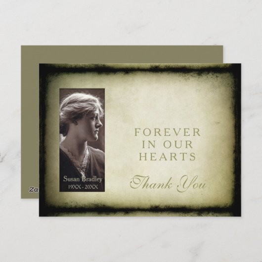 Lijst Sympathie Dank u Briefkaart (Voorkant / Achterkant)