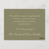 Lijst Sympathie Dank u Briefkaart (Achterkant)