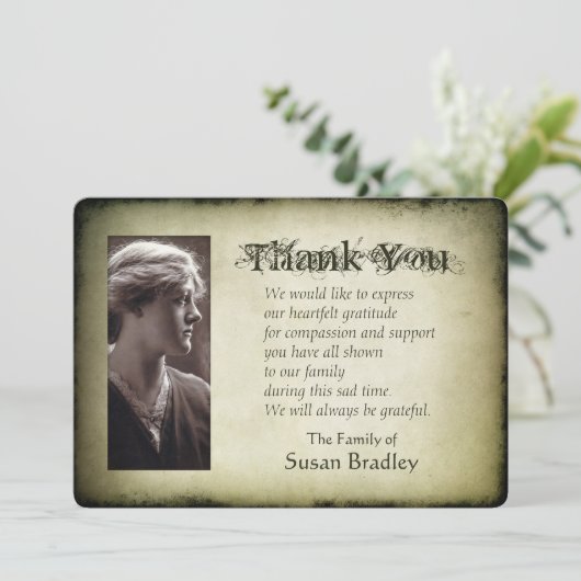  Lijst Sympathie Hartelijk dank Bedankkaart (Staand voorkant)