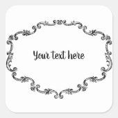 Lijst Tekst toevoegen Vierkante Sticker (Voorkant)