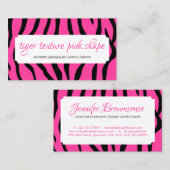 Lijst tijgerprinsestextuur Roze vorm Visitekaartje (Voorkant / Achterkant)