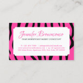 Lijst tijgerprinsestextuur Roze vorm Visitekaartje (Achterkant)