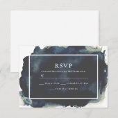 Lijst tussen marineverf Waterverf Paint Splash RSVP Kaartje (Voorkant / Achterkant)