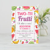 Lijst Two-tti Frutti 2e verjaardag Uitnodiging (Staand voorkant)
