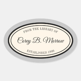 Lijst "Uit de Bibliotheek van" Ovale Bookplaat Sticker