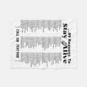 Lijst van 99 redenen om in leven te blijven - gees fleece deken (Voorkant (Horizontaal))