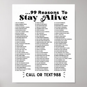 Lijst van 99 redenen om in leven te blijven - gees poster