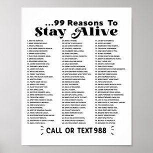 Lijst van 99 redenen om in leven te blijven - gees poster