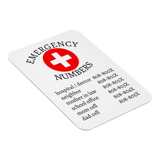 Lijst van alarmnummers magneet (Rechterzijde)