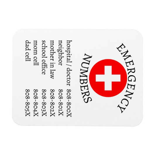 Lijst van alarmnummers magneet (Horizontaal)