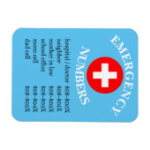 Lijst van alarmnummers op blauw magneet (Horizontaal)