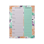 Lijst van blauwgroen lavendel-plantenslijm notitieblok (Linkerzijde)