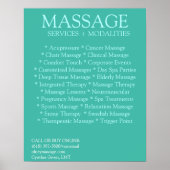 Lijst van BLUE-massagemodaliteiten Poster (Voorkant)