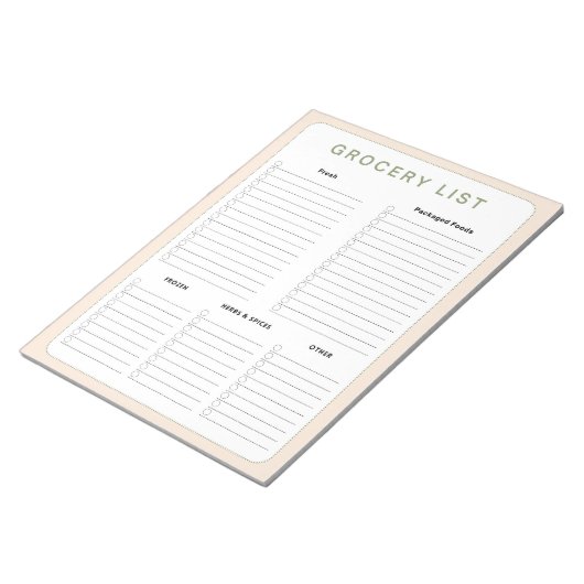 Lijst van boodschappenwinkels notitieblok (Schuin)