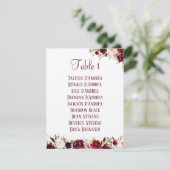 Lijst van Bourgogne Florale tafelzitplaatsen Informatiekaartje (Staand voorkant)