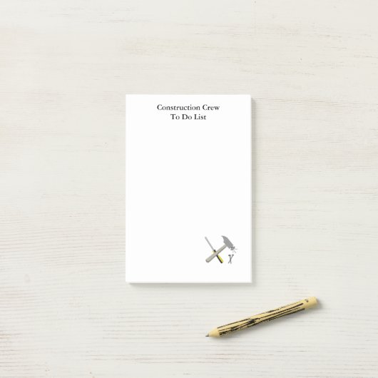Lijst van bouwarbeiders post-it® notes (Op bureau)