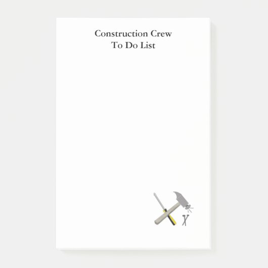 Lijst van bouwarbeiders post-it® notes (Voorkant)