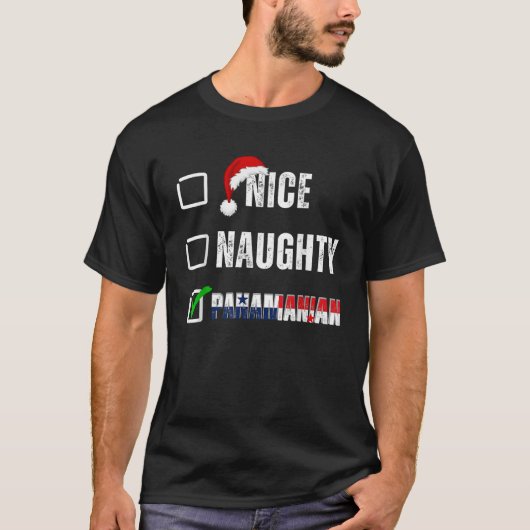 Lijst van brave stoute Panamese Kerstman Kerstmis T-shirt (Voorkant)