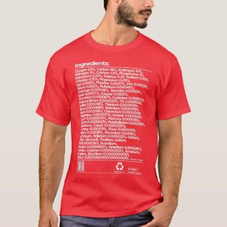 Lijst van chemische stoffen voor menselijk gebruik t-shirt
