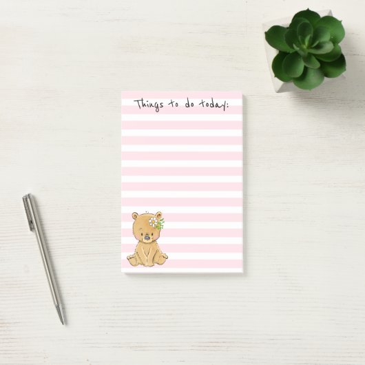 Lijst van Cute Teddy Bear Post-it® Notes (Kantoor)