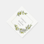 Lijst van de bruiloft van olijfbijkantoren Napkins Servet (Hoek)