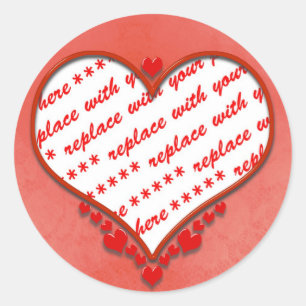 Lijst van de hartfoto van het glas ronde sticker