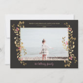 Lijst van de moderne fotomistletoe met kerstmis feestdagenkaart (Voorkant)