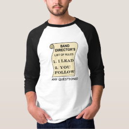 Lijst van de regels voor de directeur van het Band T-shirt