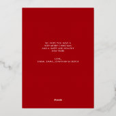 Lijst van de Roodpine-kerstbal met mousserende rod Folie Feestdagenkaart (Achterkant)