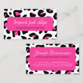 Lijst van de roze vorm van de luipaard visitekaartje (Voorkant / Achterkant)