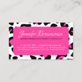 Lijst van de roze vorm van de luipaard visitekaartje (Achterkant)