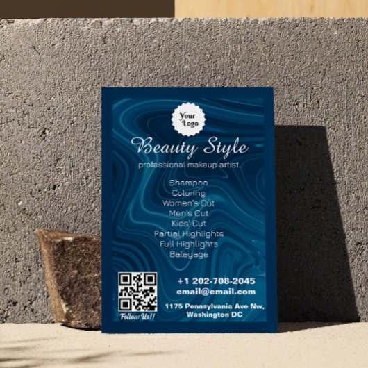 Lijst van diensten Iriserend Blauw Teal Aqua Flyer