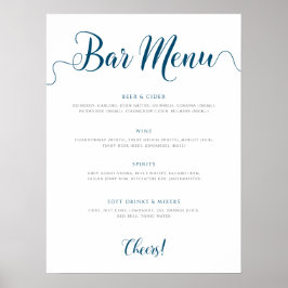 Lijst van Drinken in het menu Berichten van de mar Poster