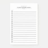 Lijst van eenvoudige monogram cheque post-it® notes (Voorkant)