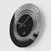  Lijst van elegant Black en Silver Damascus Grote Klok (Hoek)