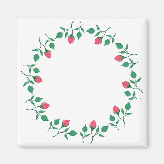 Lijst van Florence met roze roze roze bloemen Magneet (Voorkant)