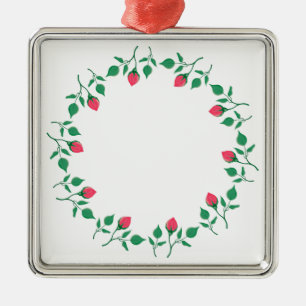 Lijst van Florence met roze roze roze bloemen Metalen Ornament
